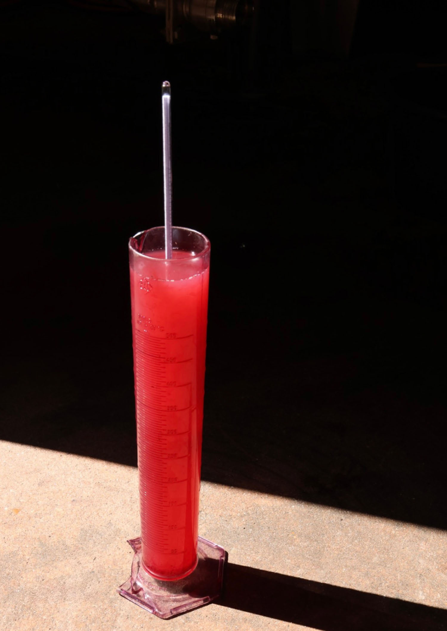 Admiring the promising<br />
juices’ color while checking<br />
daily density & temperature